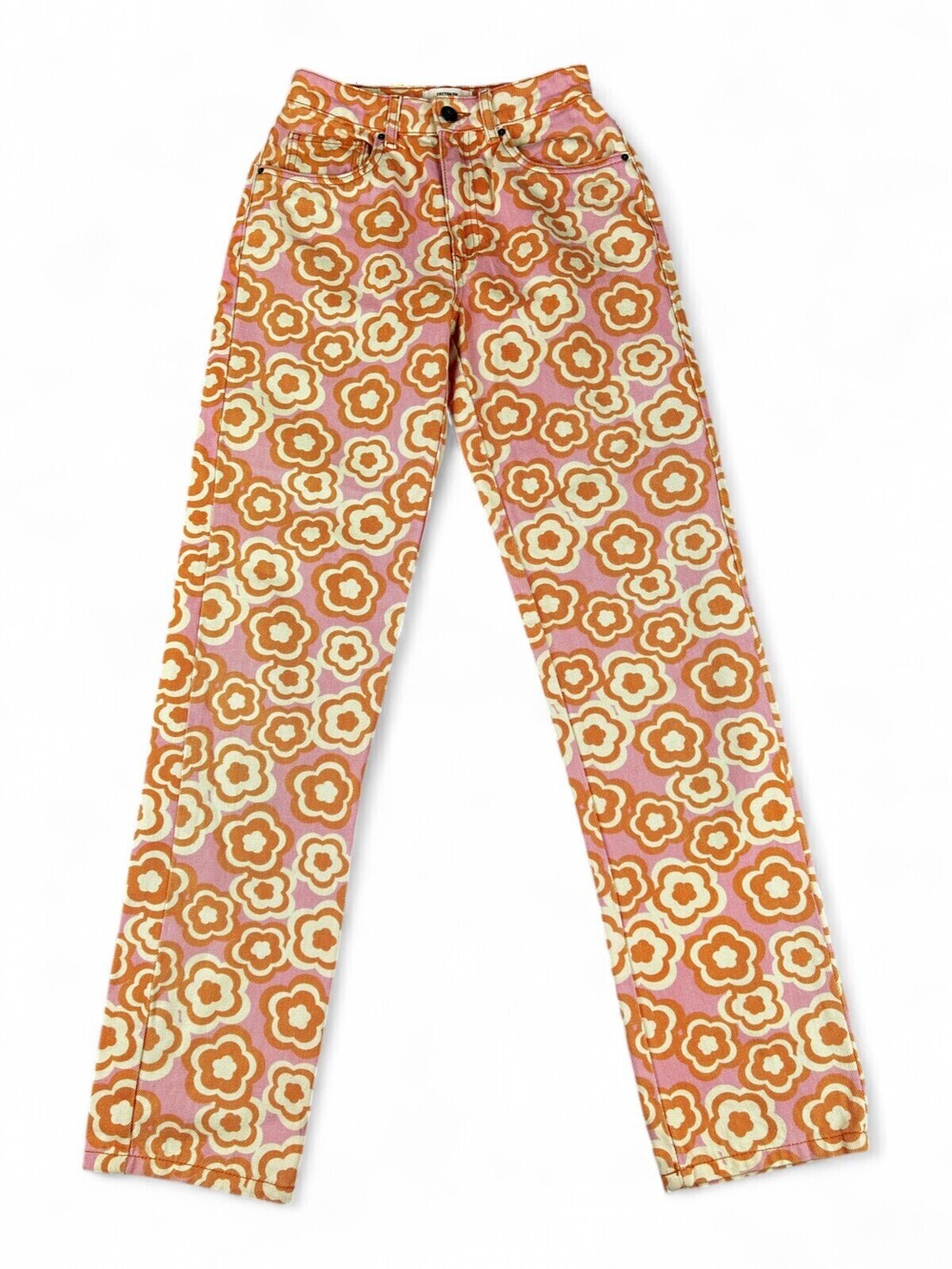 Cotton On Floral Retro Straight Leg Pants Size 2